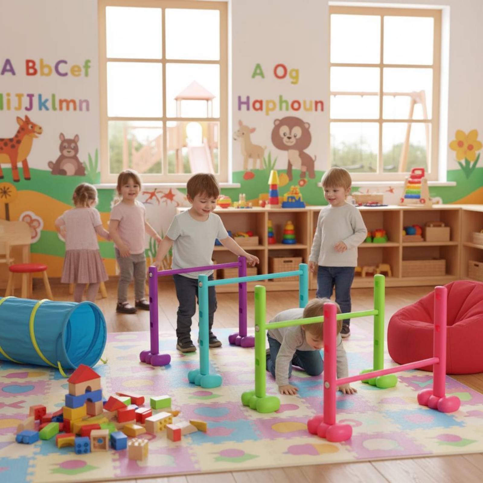 4 Pieces Crawl Tunnel Set Stur - Agility Hurdle Set review and price